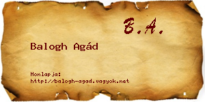 Balogh Agád névjegykártya