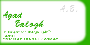 agad balogh business card